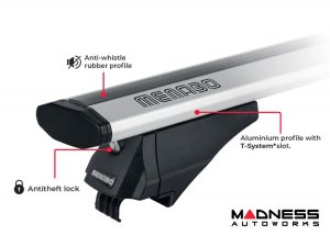 Alfa Romeo Stelvio Roof Rack Cross Bars - for models w/ factory roof rails - Silver